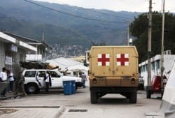 For nine days after the January 12 earthquake, the Hôpital Universitaire de l'État d'Haïti (pictured) had no water for laundry or cleaning. Photo: Liz Lucas/Oxfam America