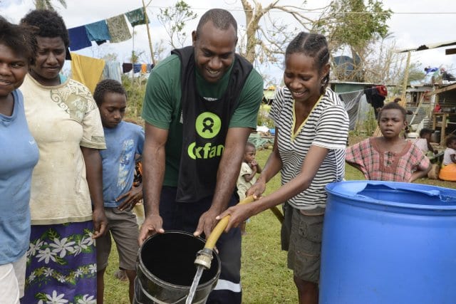 One month after Cyclone Pam hit Vanuatu, water remains a high priority, with small islands dependent on rainwater most in need, Oxfam said today.