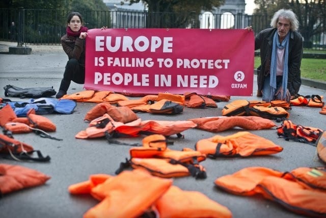 Lifejacket stunt in Belgium