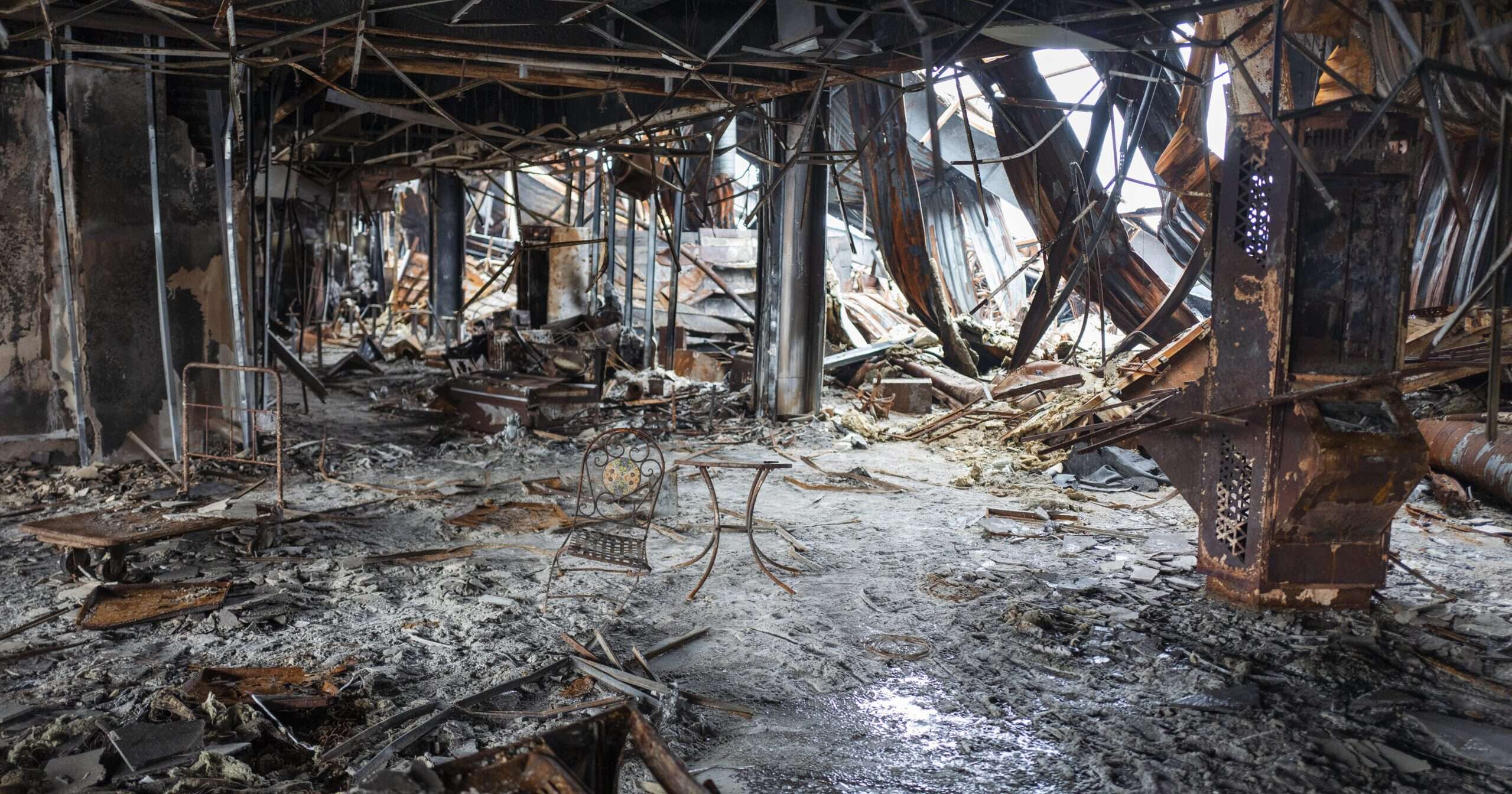 destroyed building in Ukraine