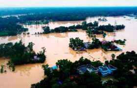 A birds eye view reveals the vast expanse of flooded lands, providing crucial insights into the scale of the devastation.