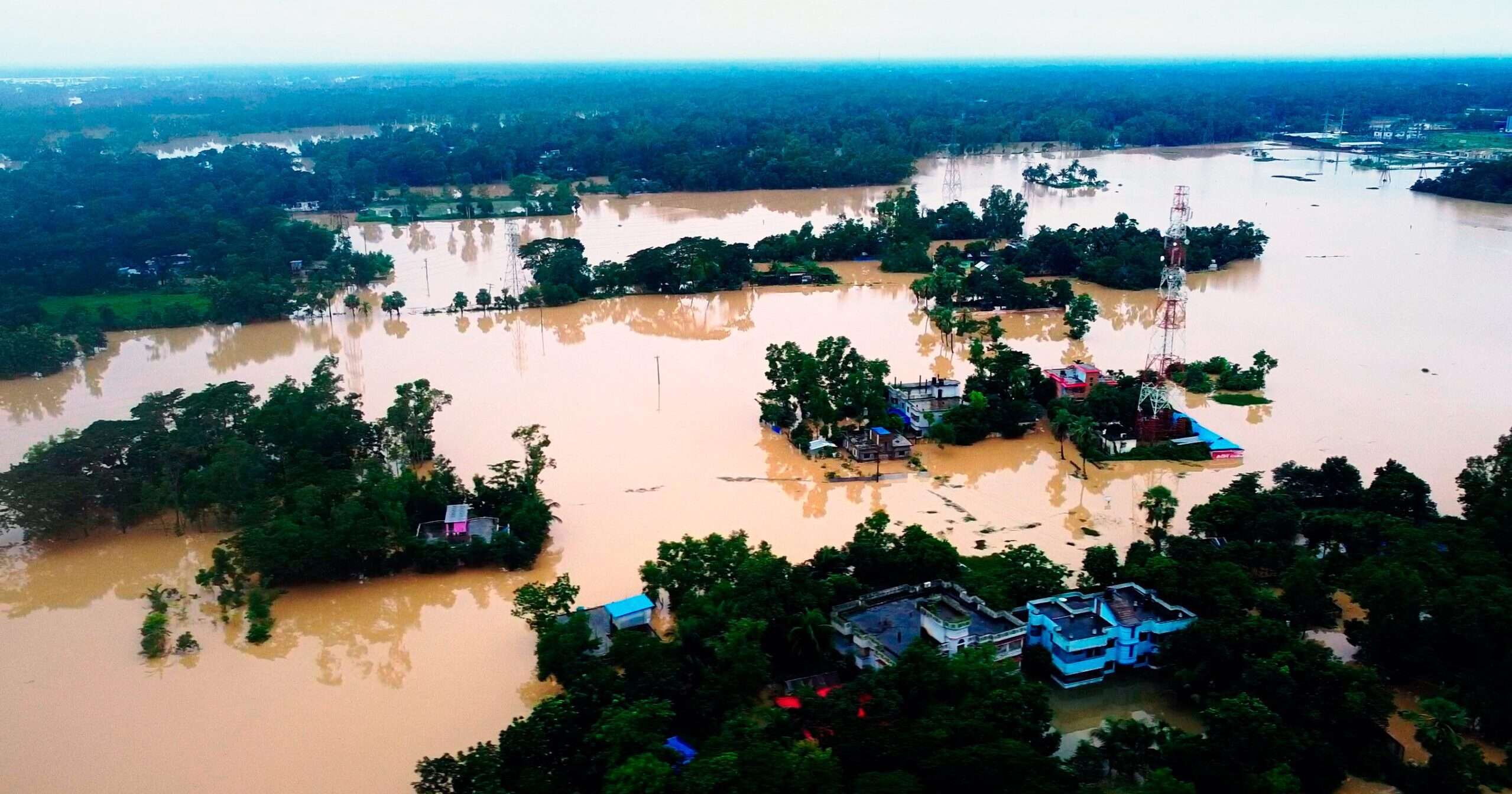 A birds eye view reveals the vast expanse of flooded lands, providing crucial insights into the scale of the devastation.