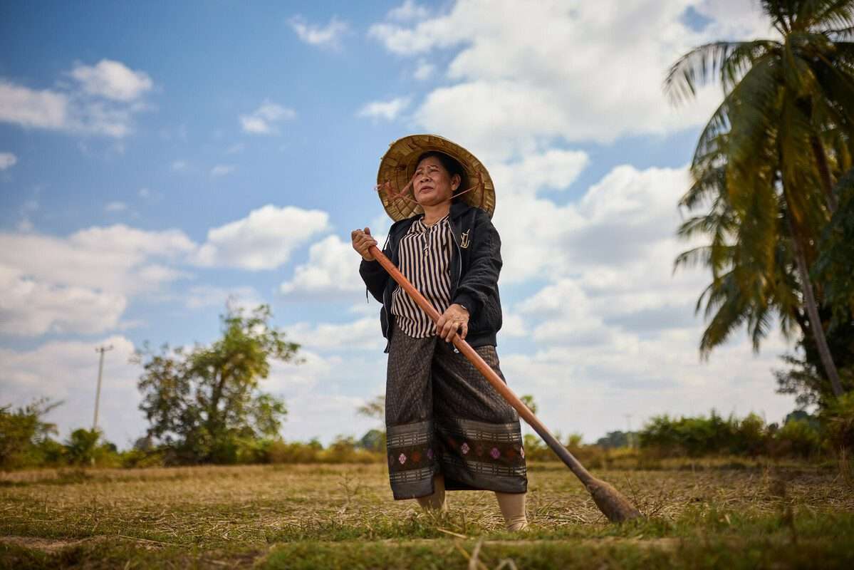 Lao woman in farm